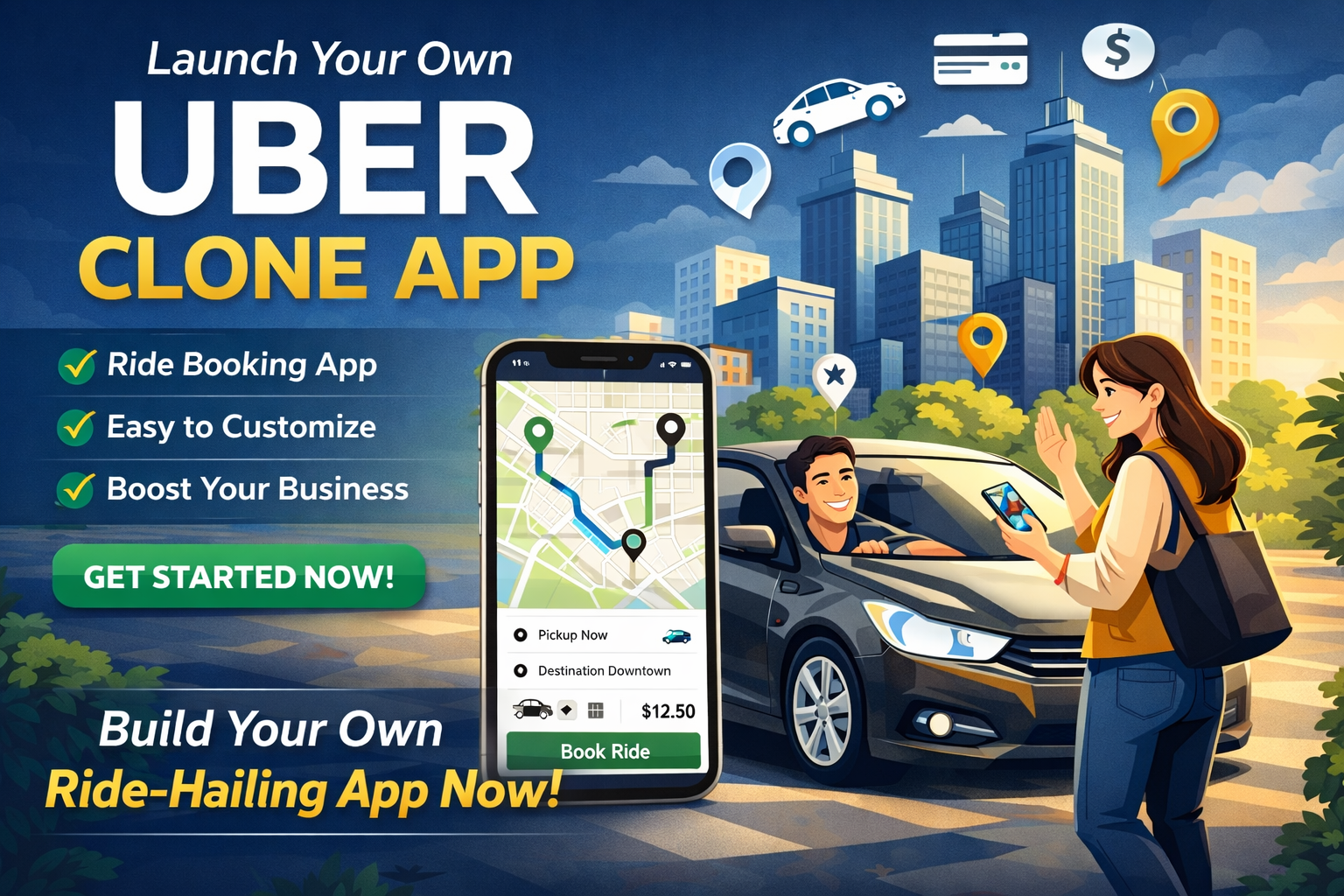 Uber Clone – A Pre-Built Taxi Booking App Solution 